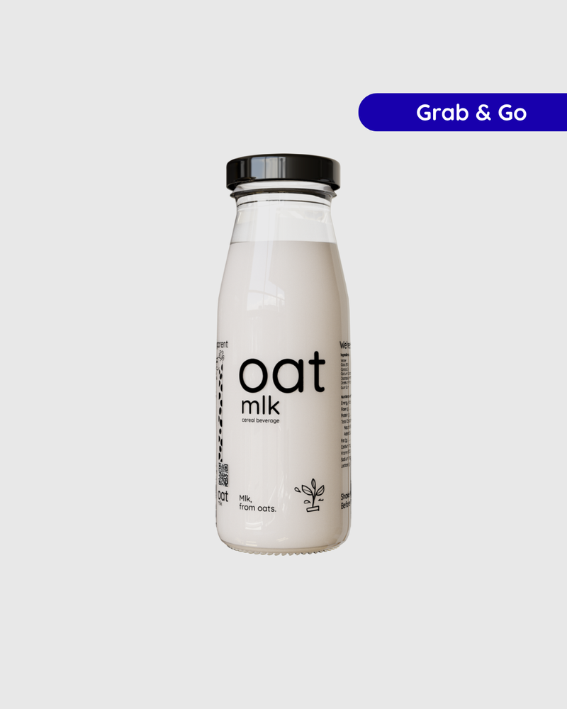 OatMlk | Unsweetened Oat Milk 200ml Pack | Premium Glass Bottles