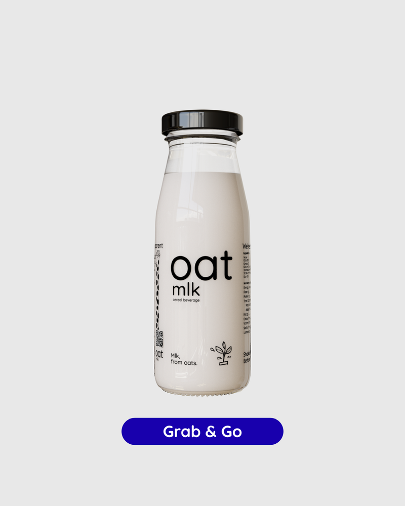 OatMlk | Unsweetened Oat Milk 200ml | Premium Glass Bottle Packs