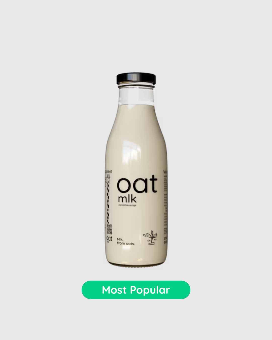 OatMlk | Unsweetened Oat Milk 500ml | Premium Glass Bottle Packs