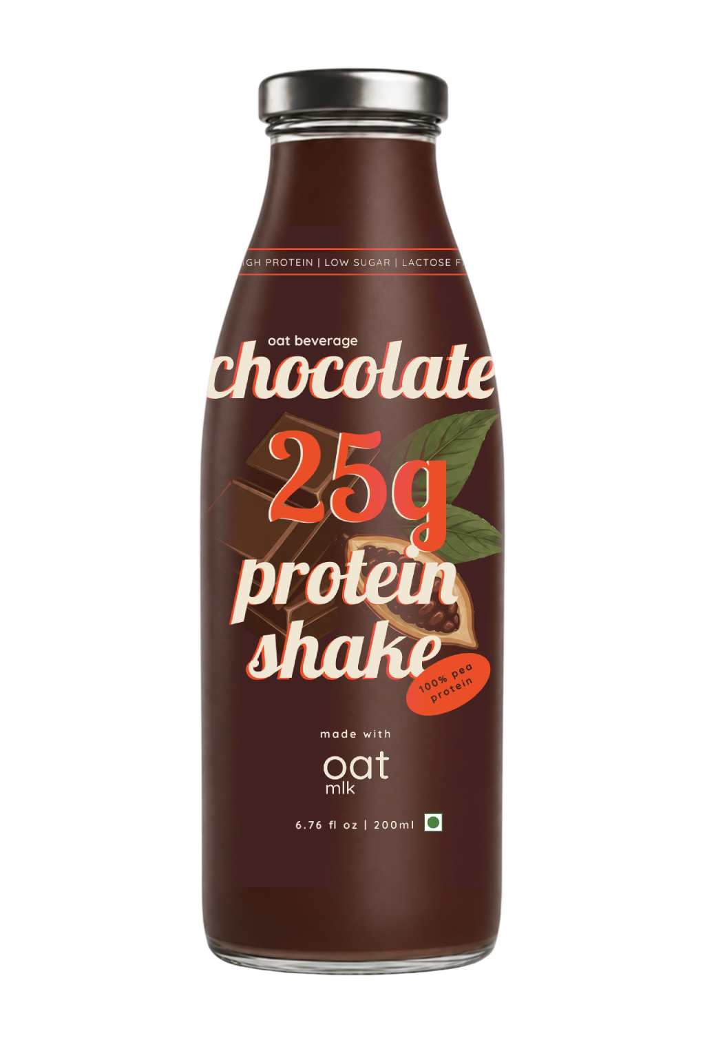 OatMlk | Rich Chocolate Protein Shake 200ml | Premium Glass Bottle Packs